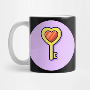 Love Key Cartoon Vector Icon Illustration Mug